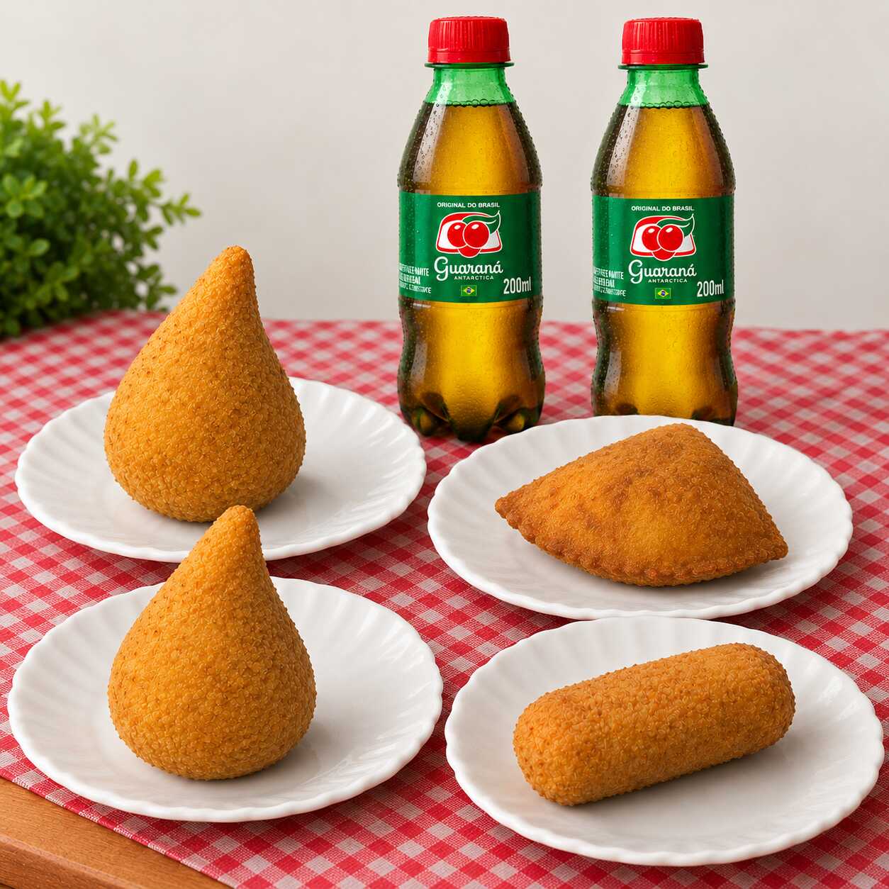 Para dividir com quem você gosta ou matar aquela fome de verdade! O combo vem com 4 Salgados Grandes (aprox. 120g cada), feitos com massa macia, casquinha crocante e recheio generoso + 2 Guaranás bem geladinhos (200ml cada). Sabor de sobra e a melhor economia do cardápio. Aproveite!