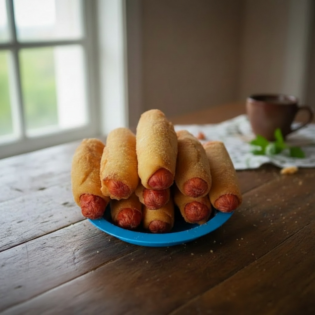 Salgado frito tipo Enrolado de Salsicha