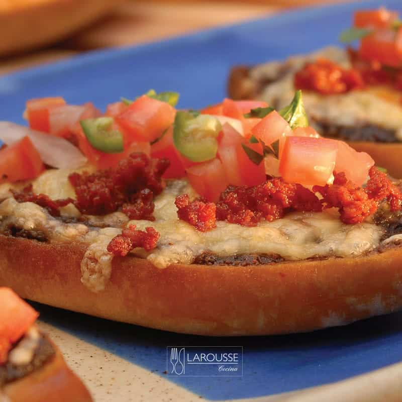 Molletes 4 Piezas Longaniza, Jamón