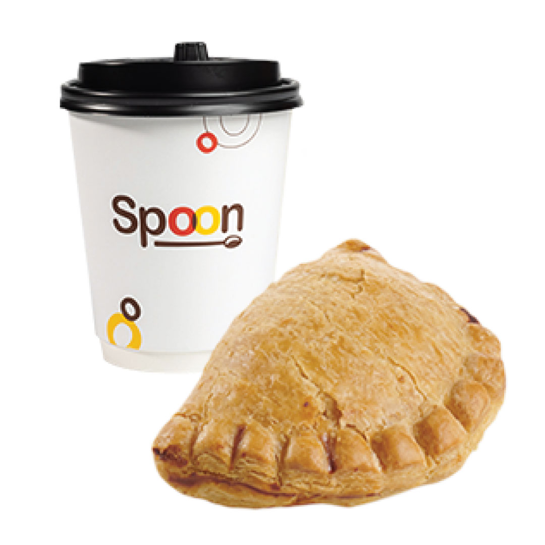 Cafe 8 onz/Cappuccino + Empanada de pollo
