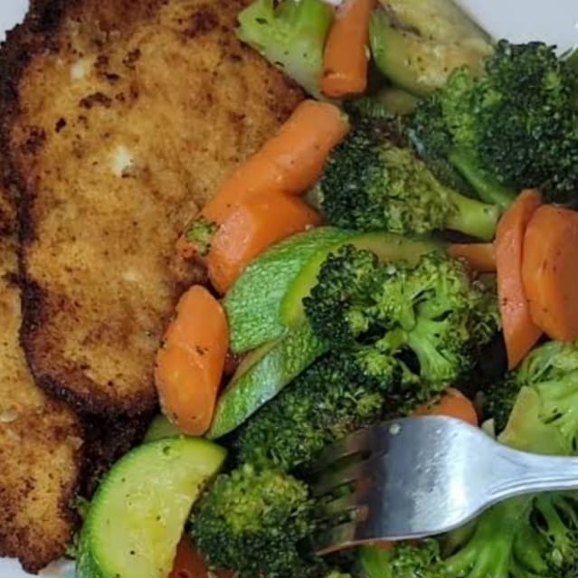 Milanesa de Res con Verduras