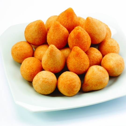 10 unidades coxinha tamanho frsta (25g)