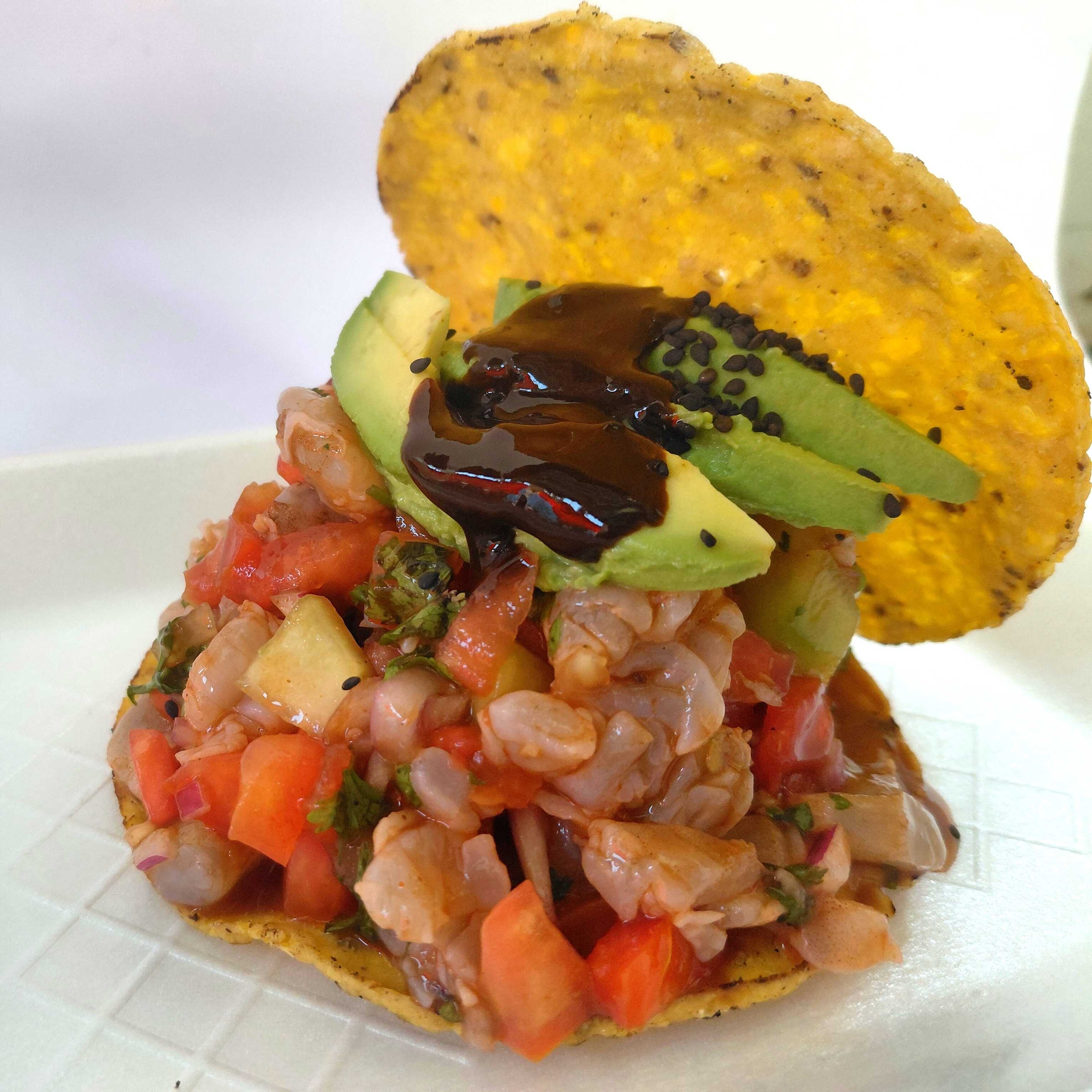 Tostada de Ceviche de Camarón