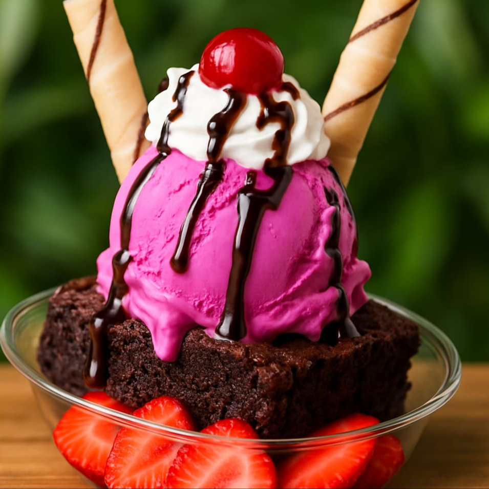 Brownie con Helado.