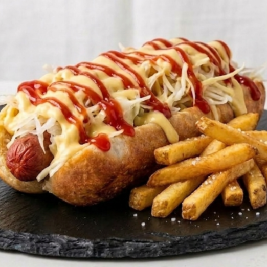 Hot Dog con papas + coca cola gratis