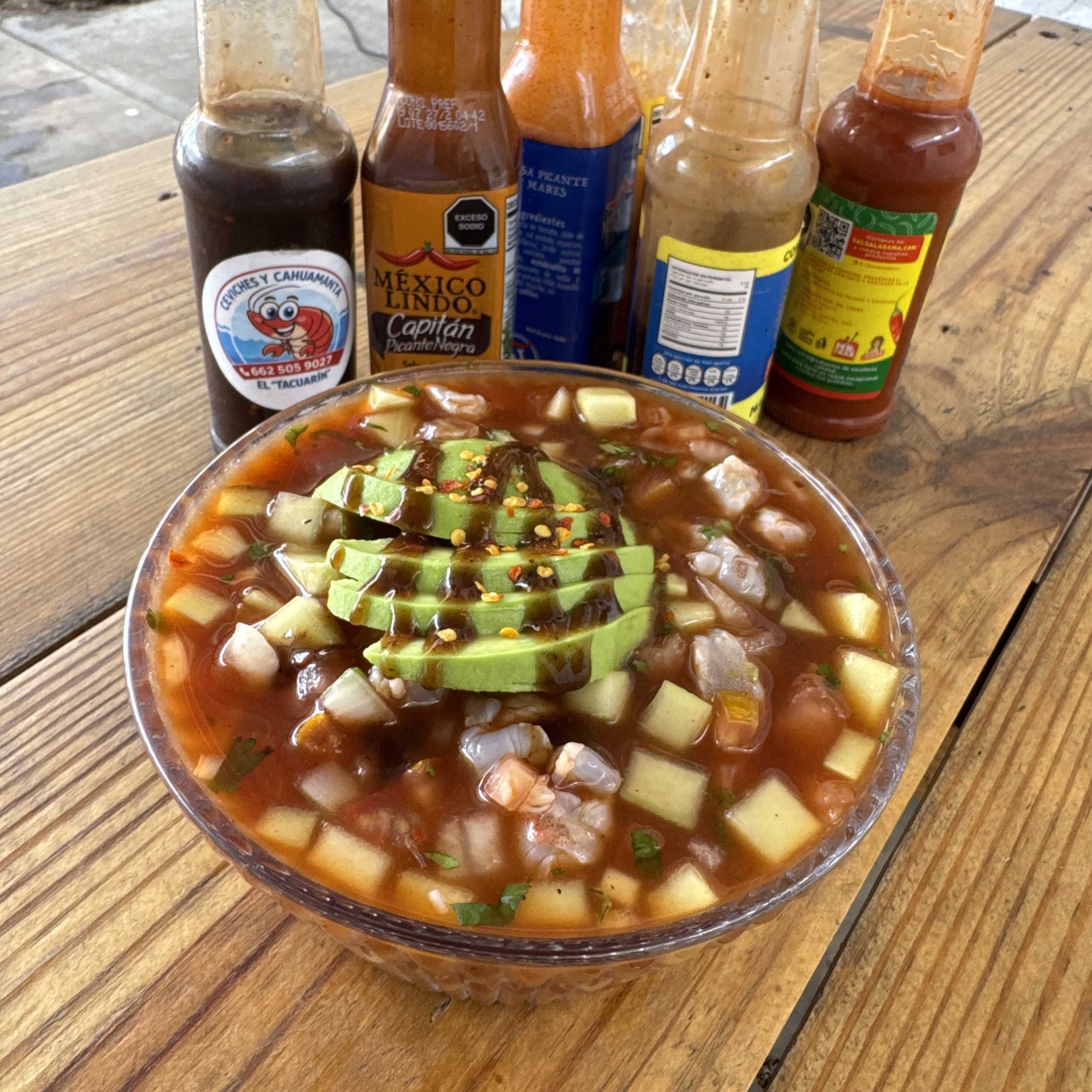 Ceviche de camarón (½ litro)