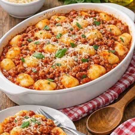 Arroz , feijão , farofa ,Macarao ,nhoque a bolonhesa finalizado com mussarela e batata frita