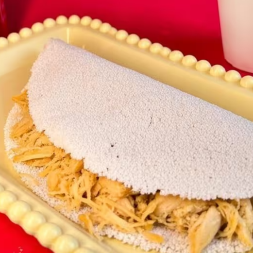 Deliciosa Tapioca de Frango com Queijo Coalho. tapioca, jantar, almoço, bom e barato, janta, tapioca de frango, frete grátis, café da manhã, jantar bom e barato.