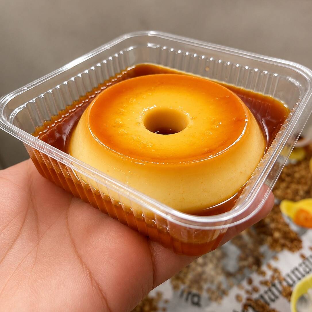 Pudim Tradicional – 150g
Feito com muito carinho, nosso pudim é super cremoso, lisinho e coberto com uma deliciosa calda de caramelo. A sobremesa perfeita para adoçar o seu dia! 😍✨