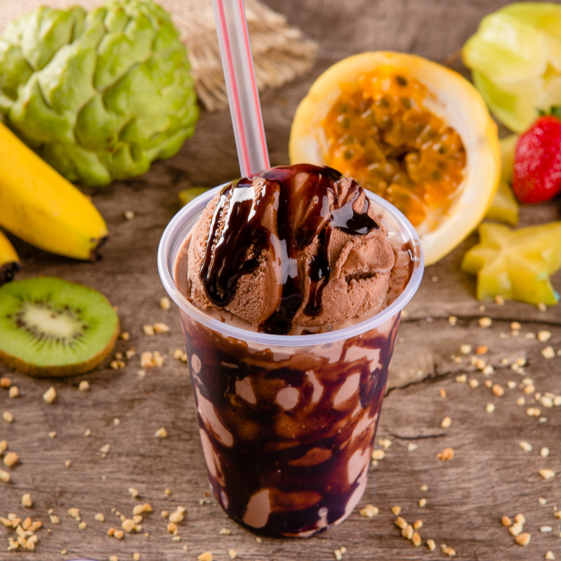 Escolha uma opção de sorvete para um delicioso milk shake
