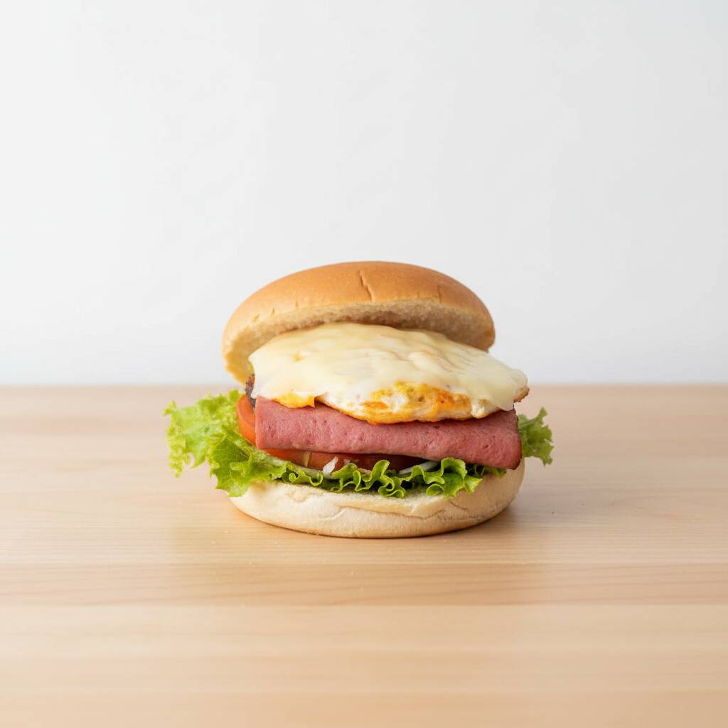 Pão Bola, Carne, Queijo, Presunto, Salada