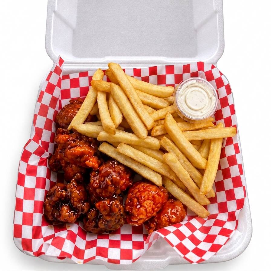BONELESS Y PAPAS