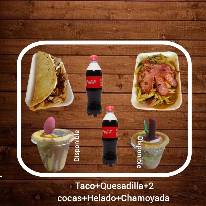 COMBO DE CHULETA+QUESADILLA+REFRESCO+CHAMOYADA DIS