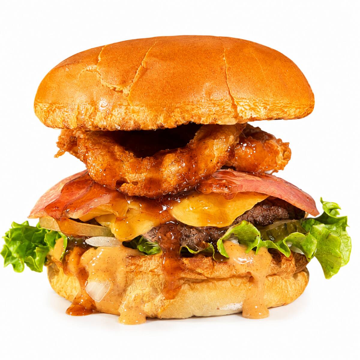 Hamburguesa Exotica Ahumada con Papas