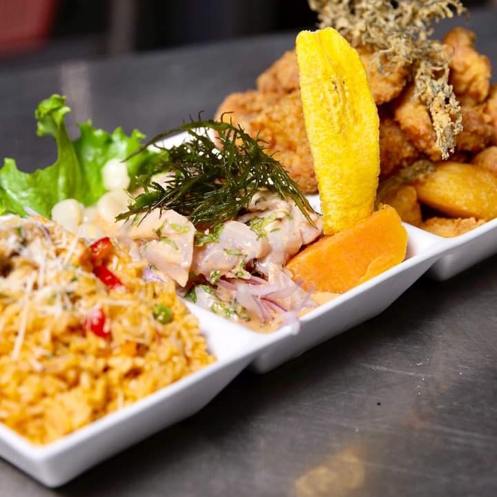 Trío:Ceviche, Arroz con M. y Chicharrón de Pescado