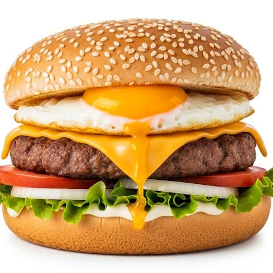 Pão, carne, ovo, cheddar cremoso, batata palha, salada e billy jack