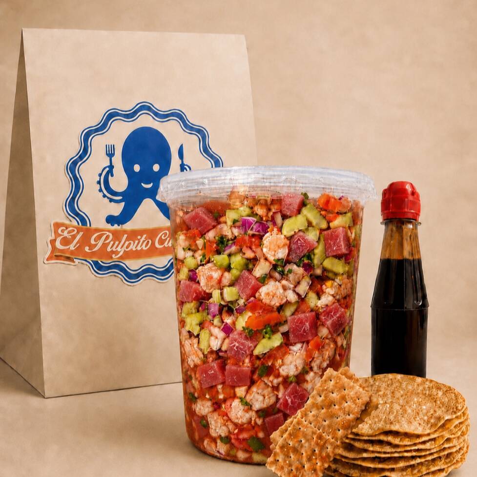 1 Litro Ceviche Mixto Camarón Y Atún