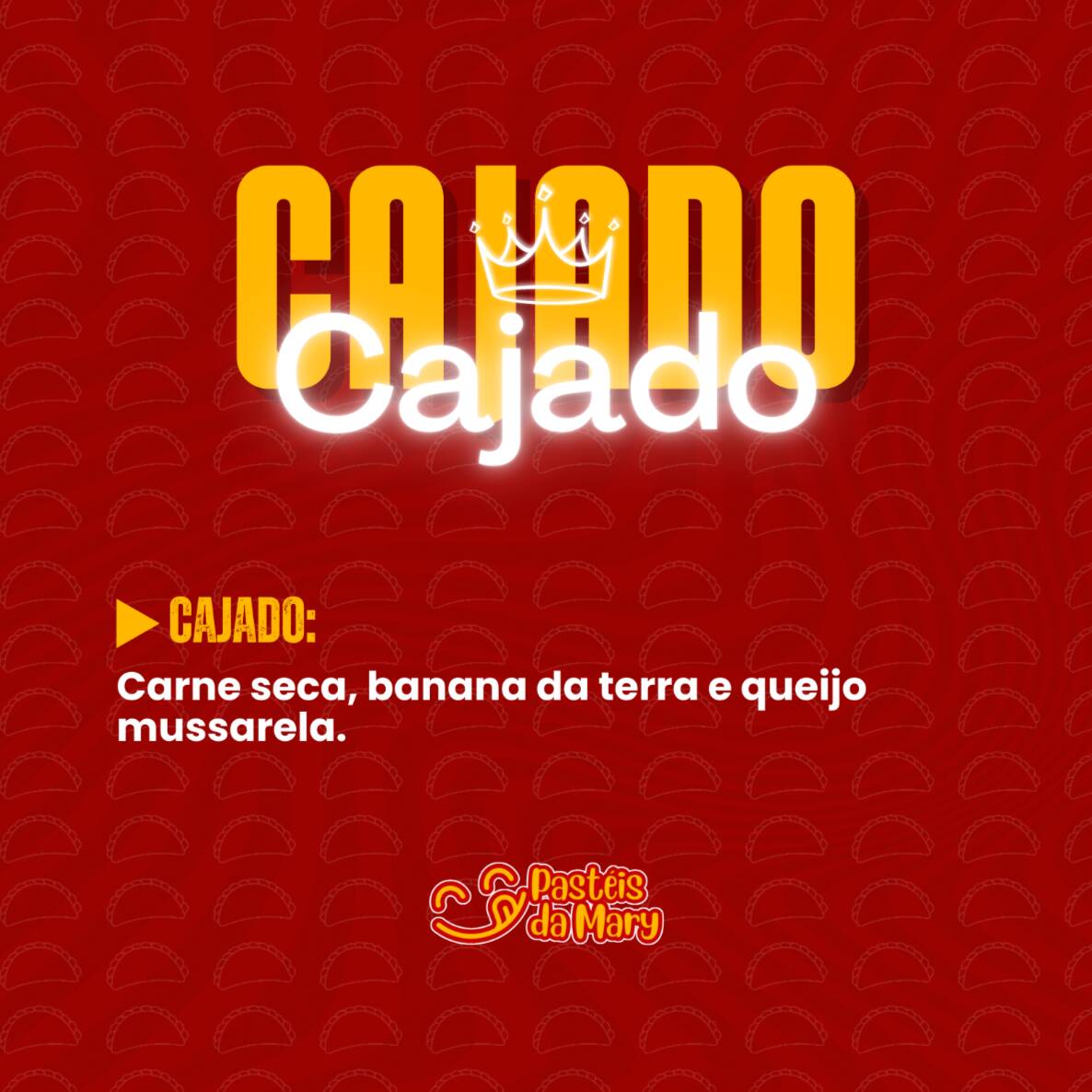 O Cajado que sustenta a fome. Carne seca bem temperada, banana da terra frita e mussarela derretida pra te guiar direto pro sabor.