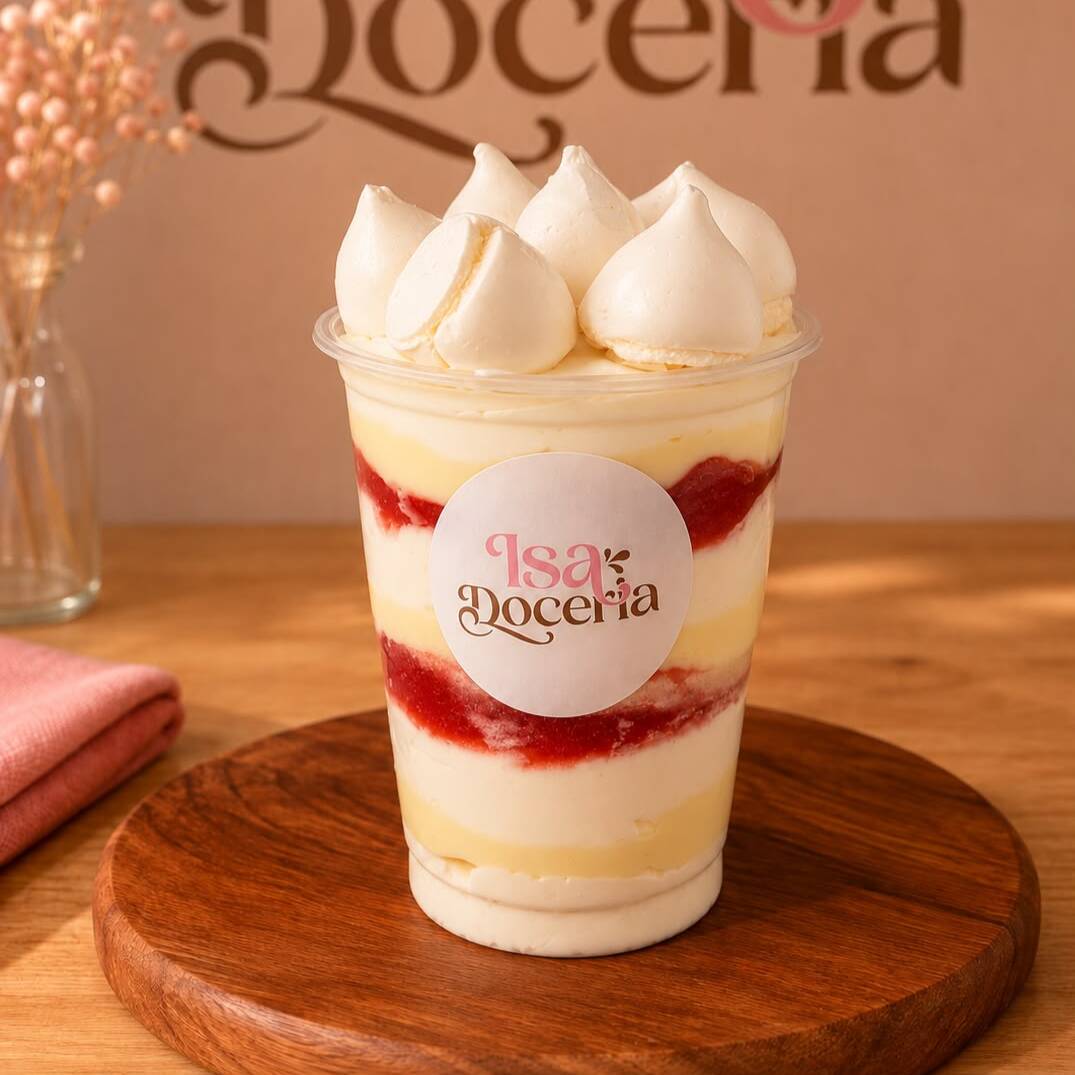 Conheça o Copo Nuvem, uma verdadeira nuvem de sabor! Com camadas de mousse de leite Ninho e creme de Ninho, este doce é complementado por uma geleia de morango que traz frescor. Para finalizar, suspiros crocantes que derretem na boca. Uma sobremesa leve e irresistível que vai conquistar seu coração a cada colherada!"