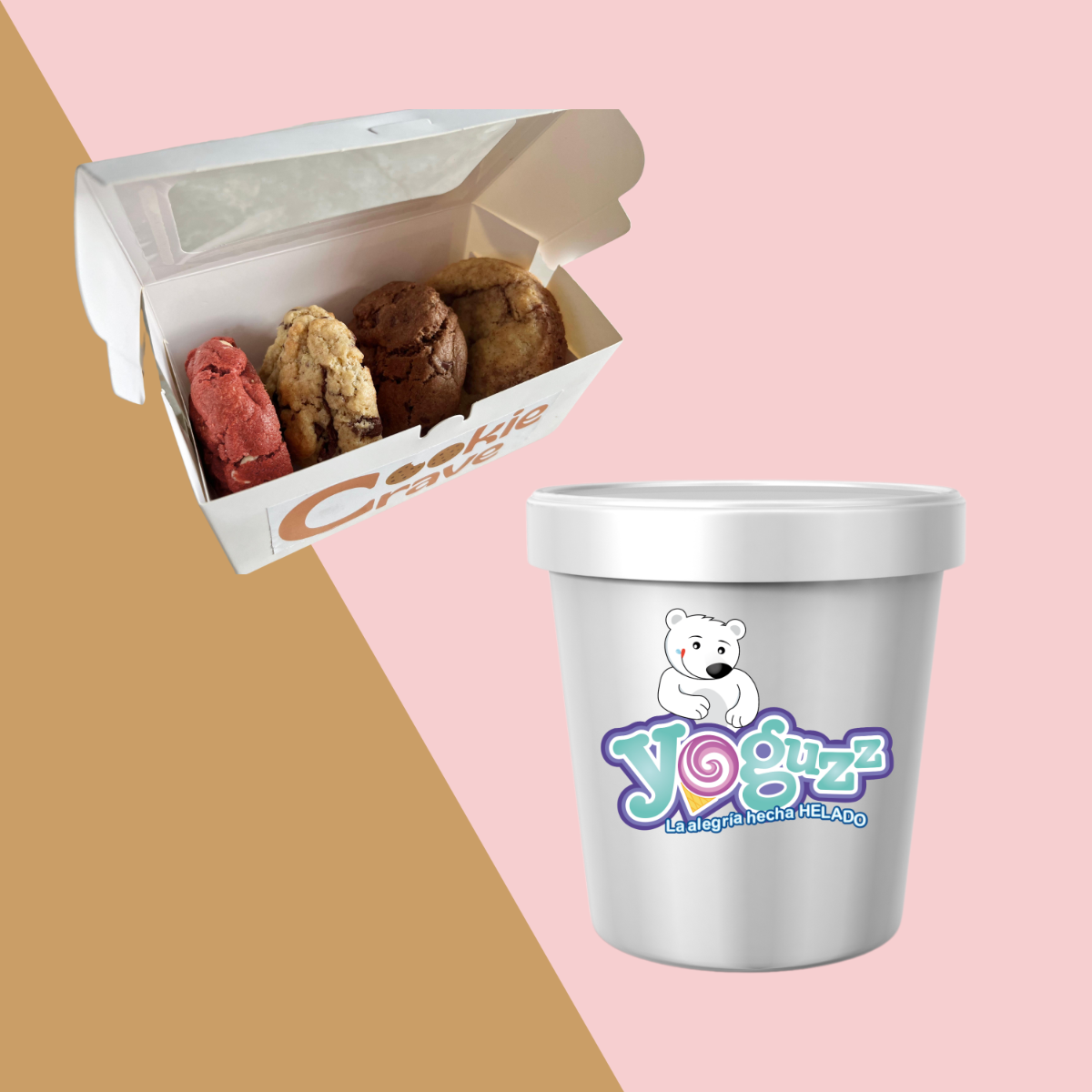 Caja de 4 Galletas + 1 Litro de Helado