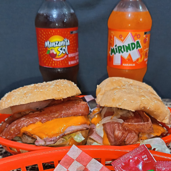 2 hamburguesas sencillas.