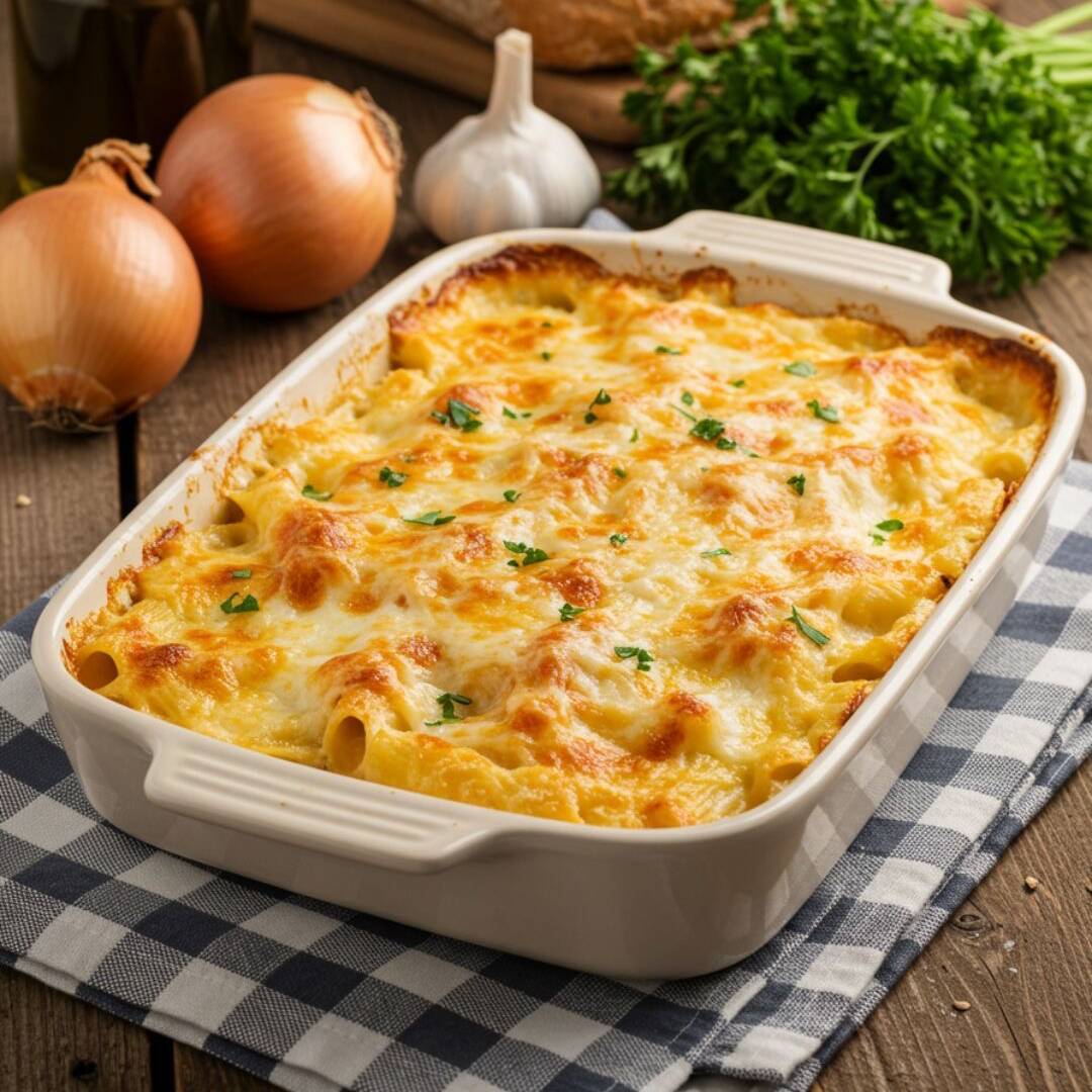 🍝 Macarronada de Frango Gratinada 🍝
Uma deliciosa macarronada preparada com molho especial de frango, coberta com uma generosa camada de queijo e levada ao forno para gratinar. Cremosa, douradinha e cheia de sabor, é a escolha perfeita para quem ama uma refeição caseira e irresistível. 😋🧀✨🍝