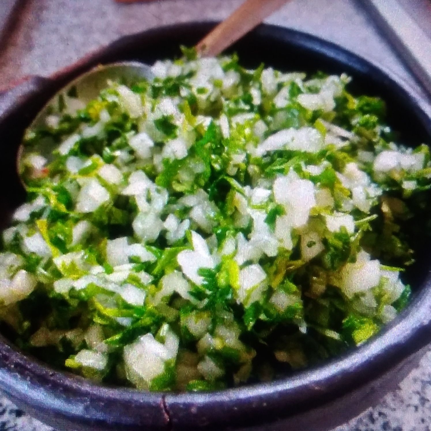 cebollo y cilantro