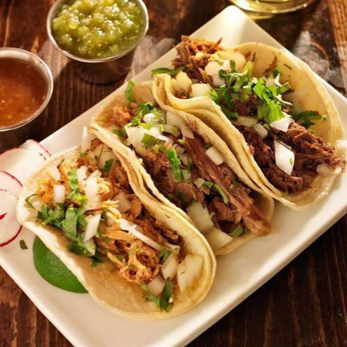 Tacos de Bistec, Pollo o Chorizo 3 unidades