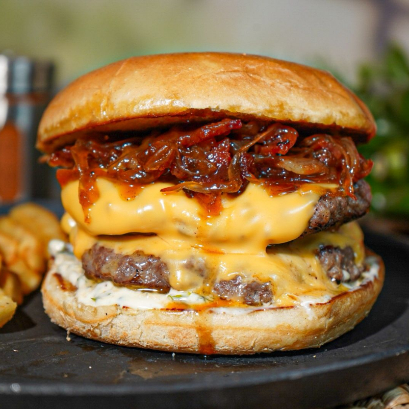 Hamburguesa Sweet Bacon + Papas Fritas