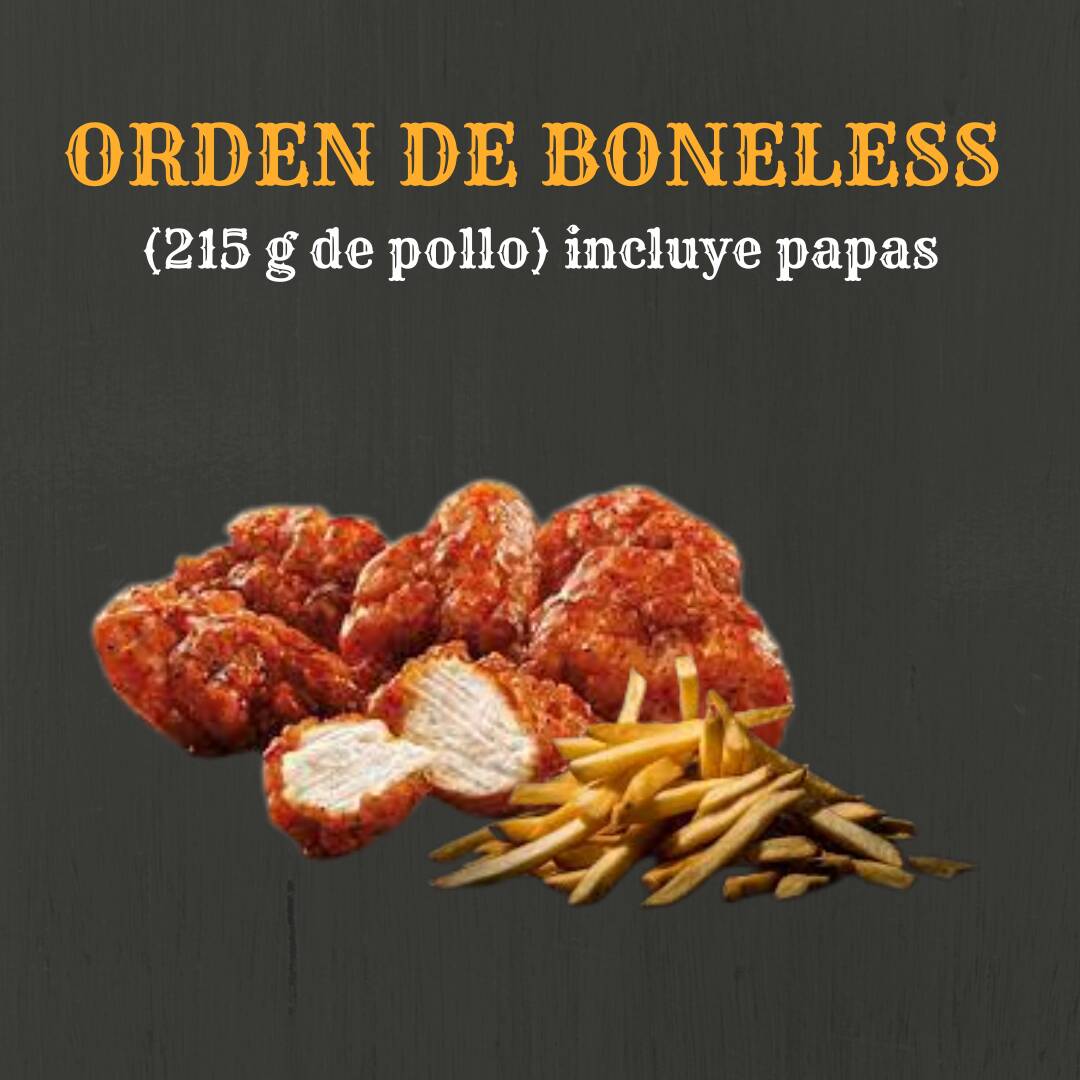 ORDEN DE BONELESS (215 G - 8-10 PZ) CON PAPAS.
