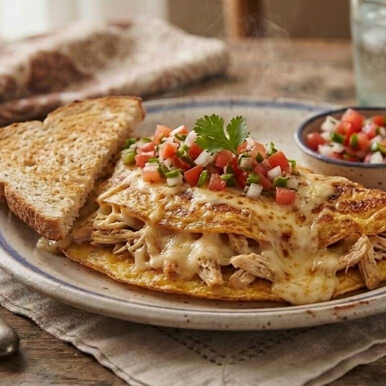 Omellete de Pollo Deshebrado y Queso Manchego