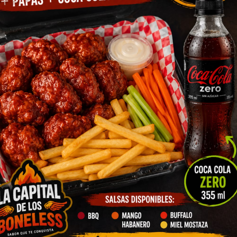 10 boneles mas 2 refresco