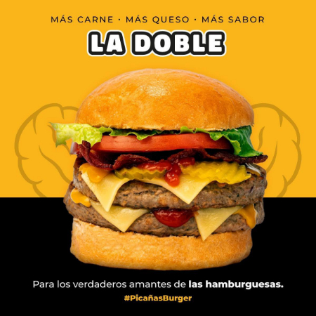 2 Hamburguesa Doble Carne