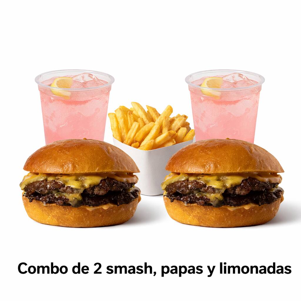 Smash Duo 2 Smash + 1 Papas + 2 Limonadas.