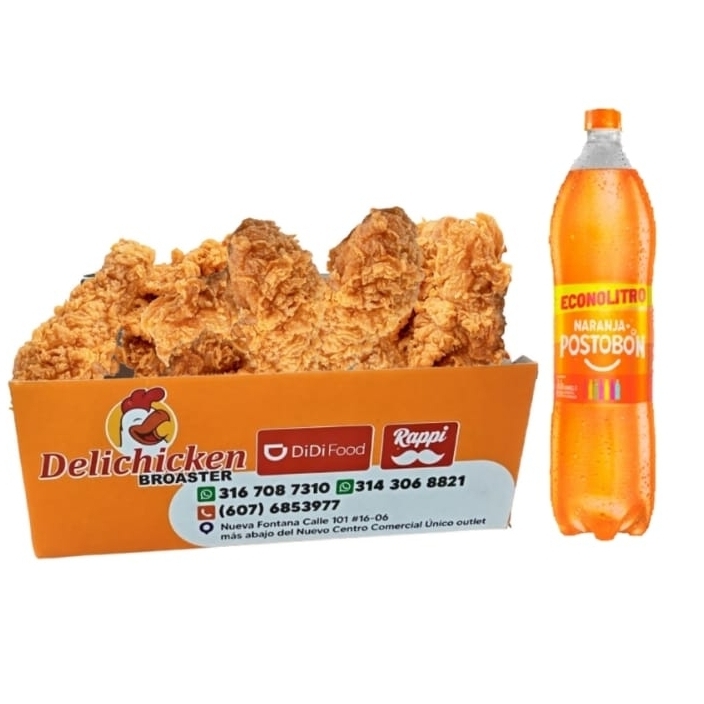 combo 1/2 pollo broaster mas gaseosa litro