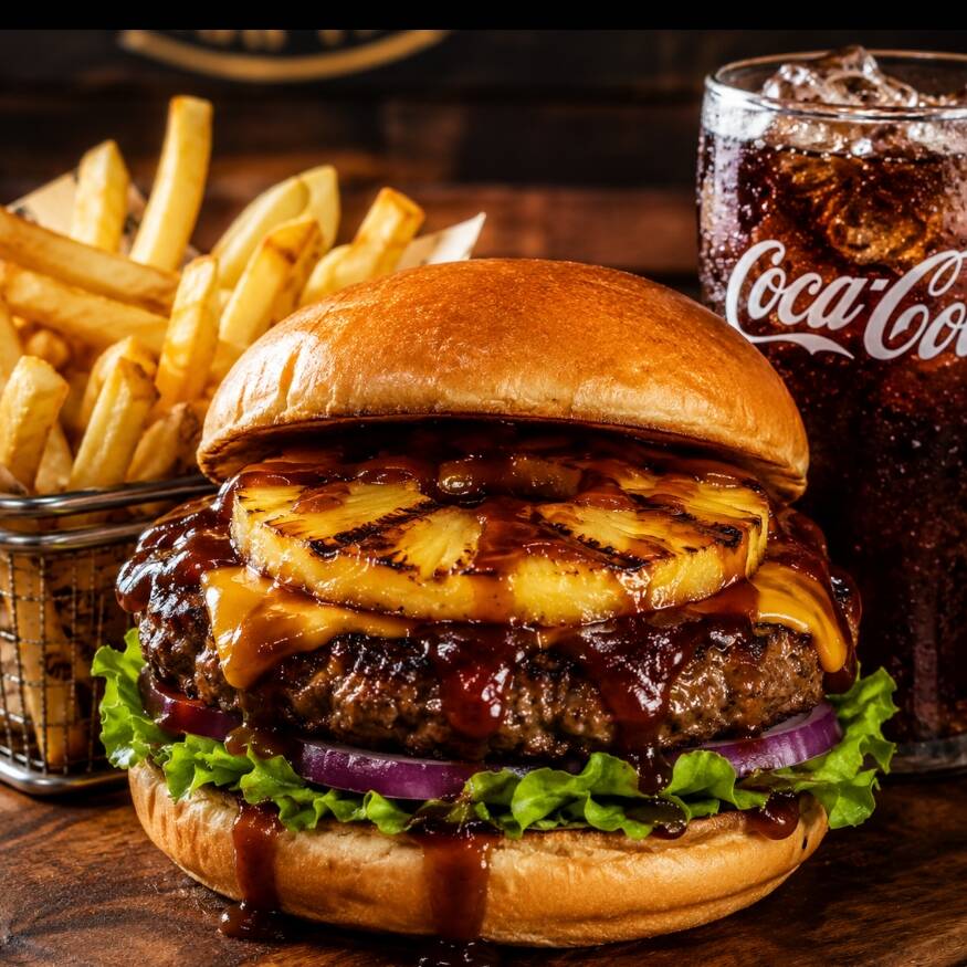 Hamburguesa hawaiana de Res
