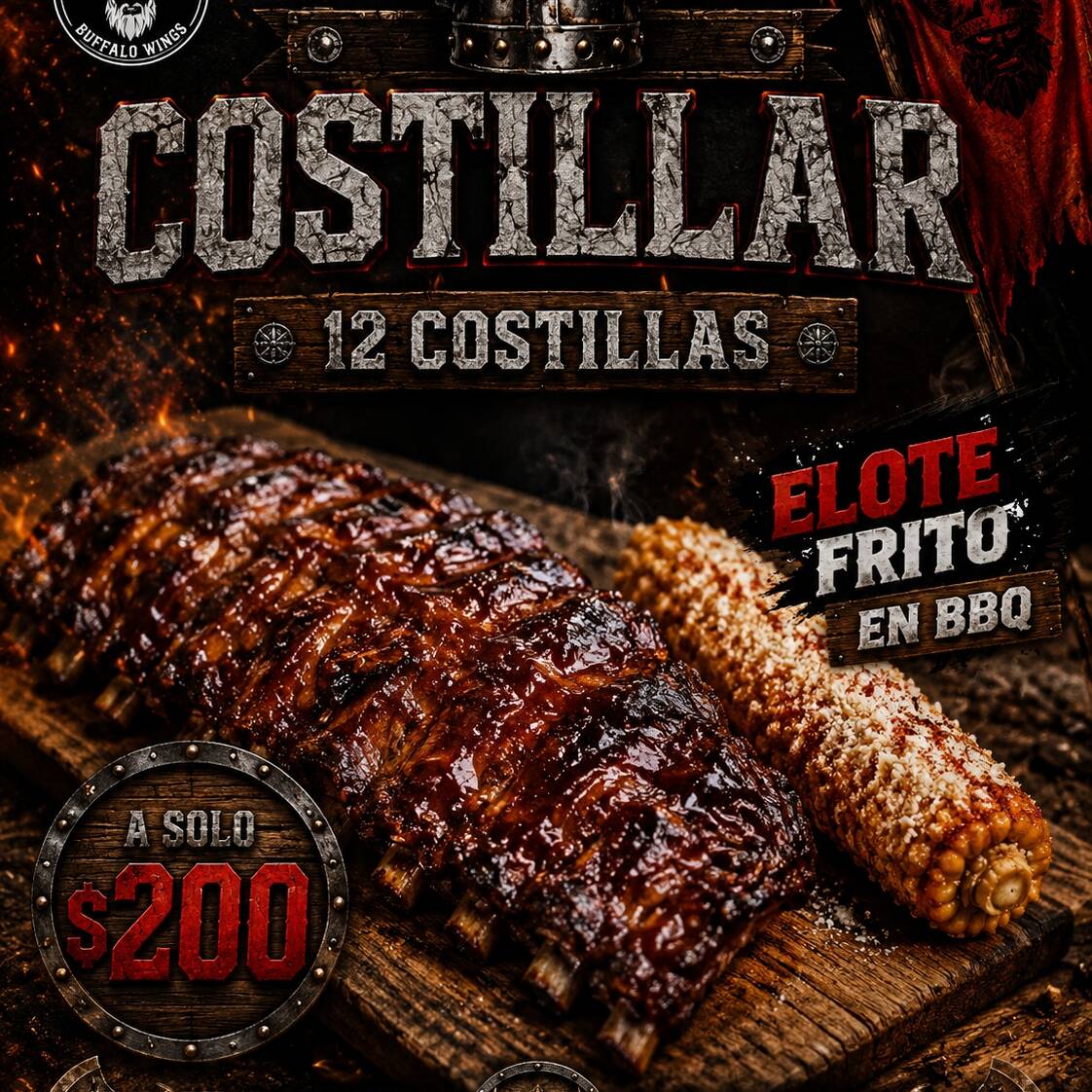 1 orden de costilla+ ELOTE