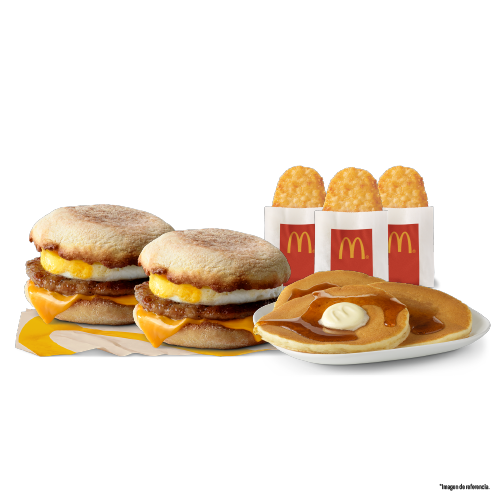 2 Muffin Salchicha + Pancakes +3 HashBrown