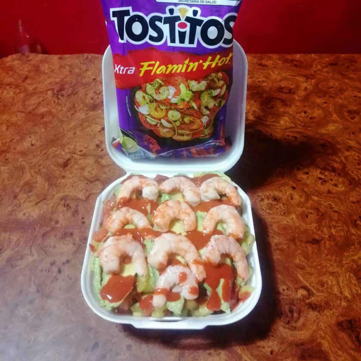 Tosticamarones charola chica morados