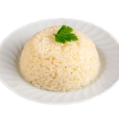 porción de arroz blanco