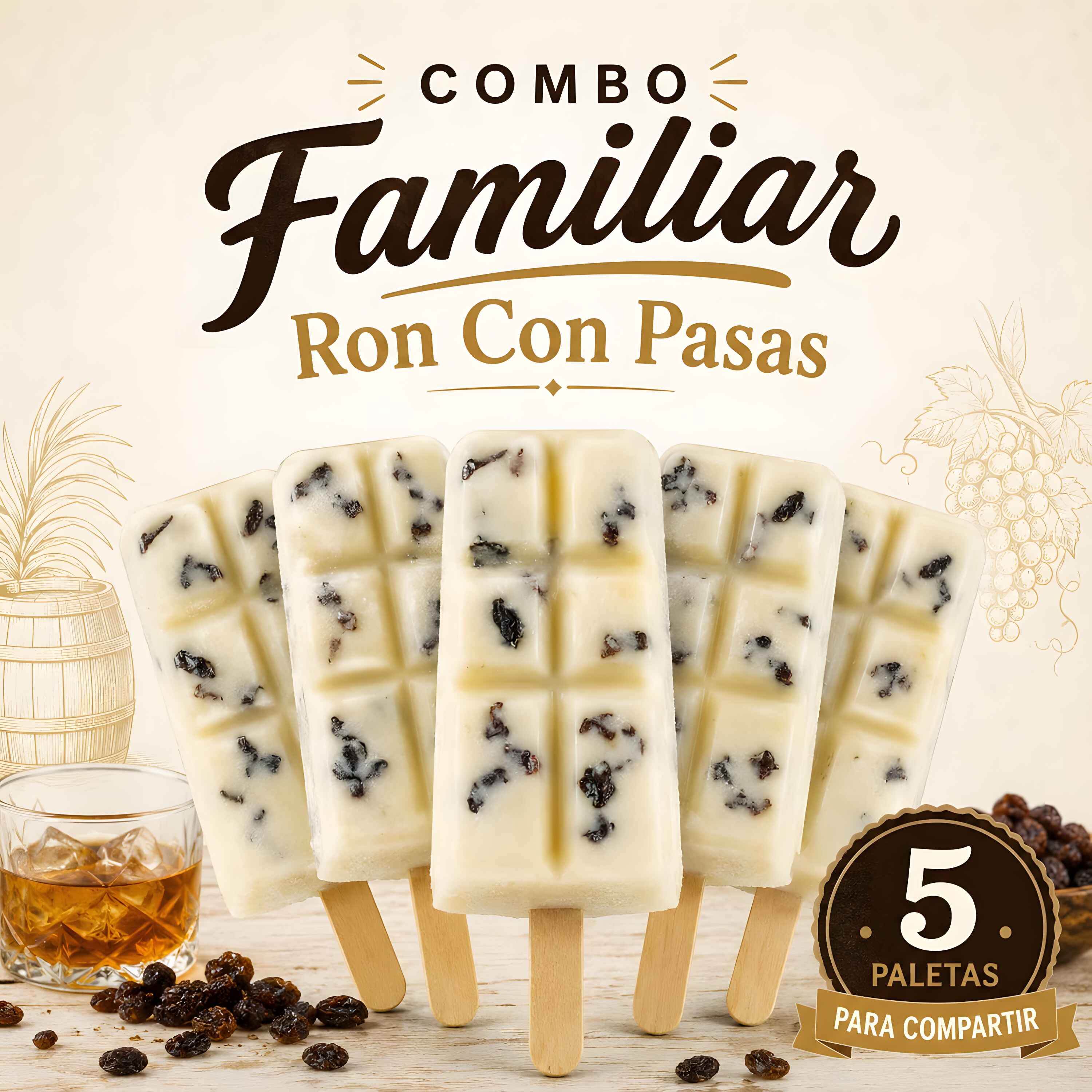 Combo Familiar Ron Con Pasas