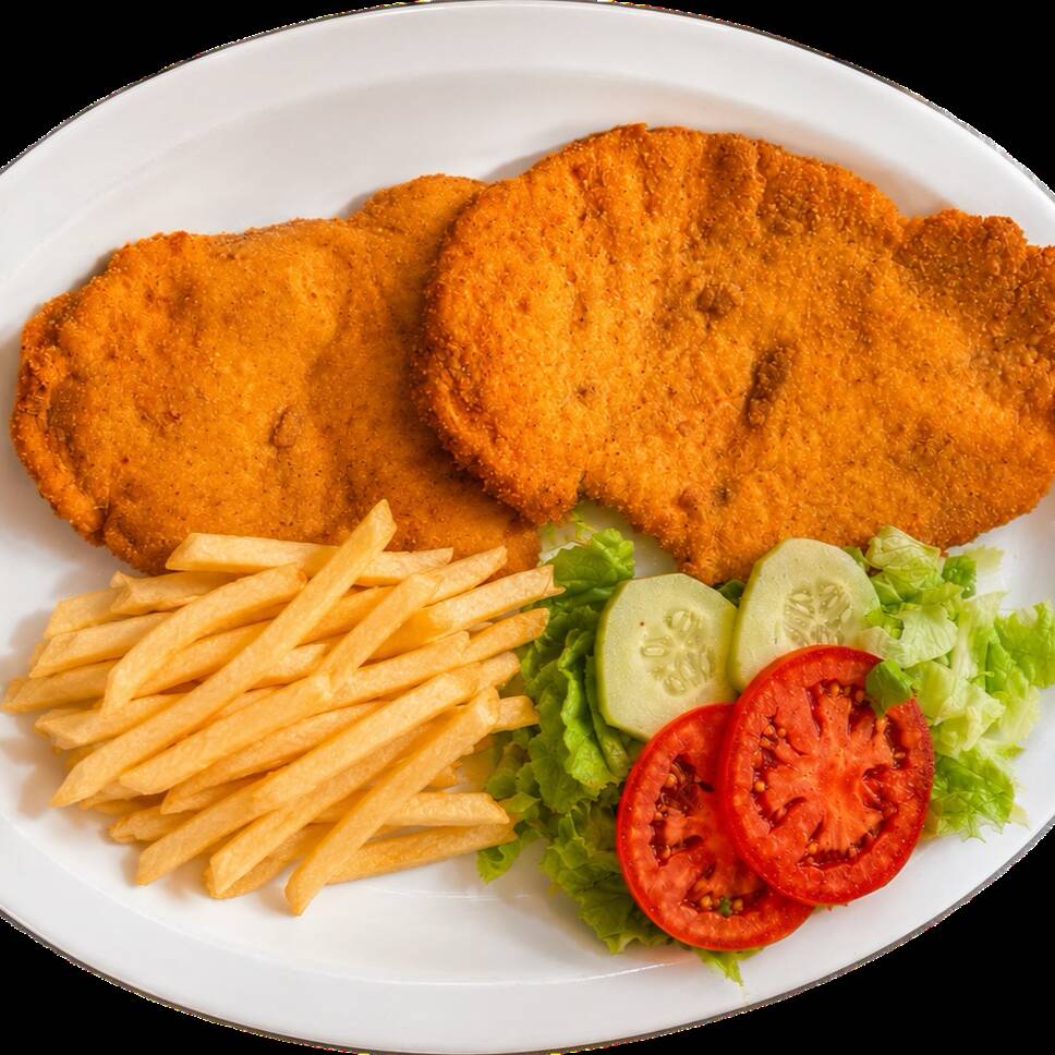 Milanesa con Papas y Ensalada