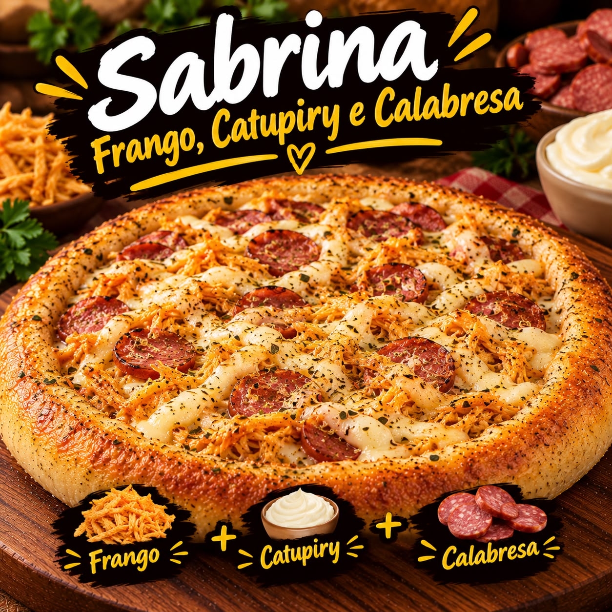 frango, catupiry e calabresa