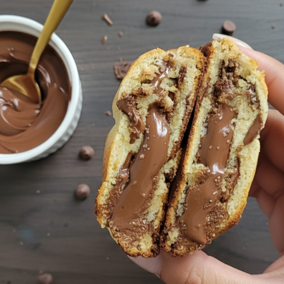 Cookie com recheio de Nutella. Conforto e sabor que derretem na boca!