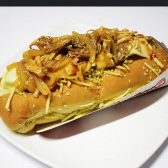 Perro.pollo.gratinado