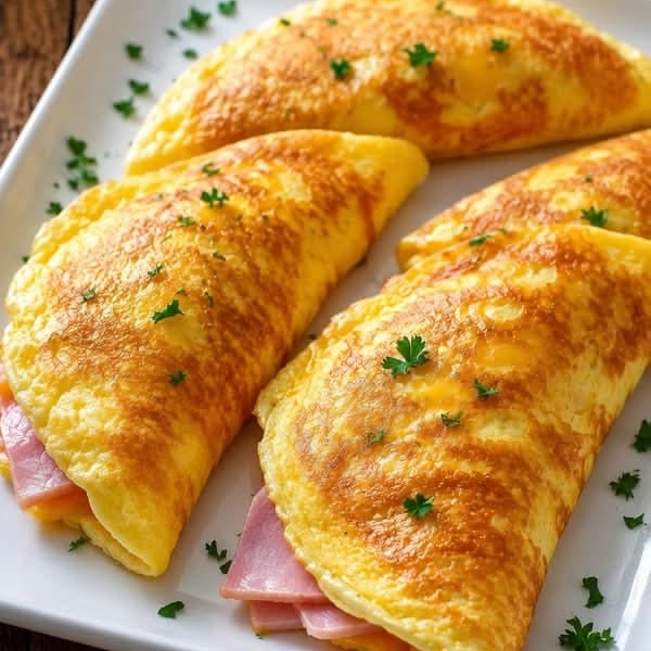 Omelette de jamón con Queso