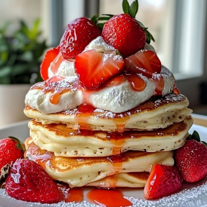 Hot Cakes Fresas con Crema.