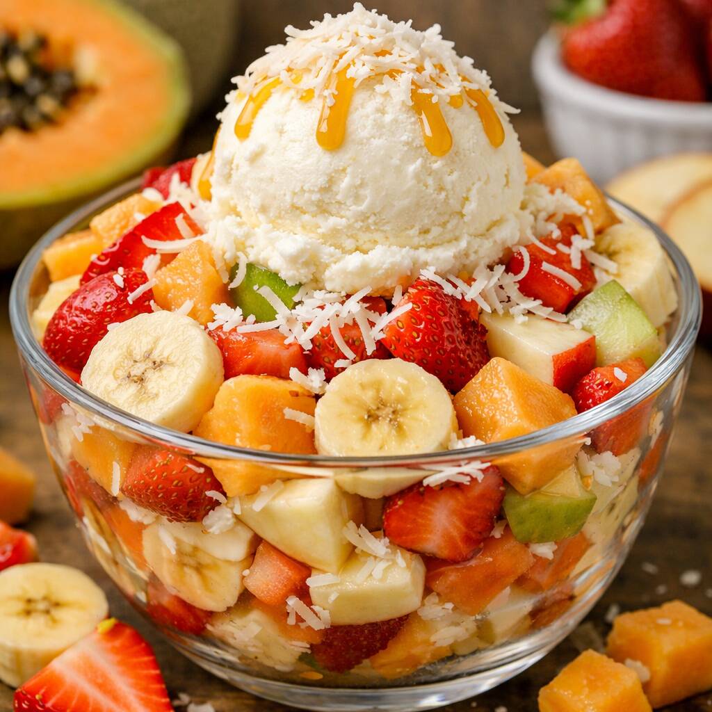 FRUTA HELADO Y QUESO