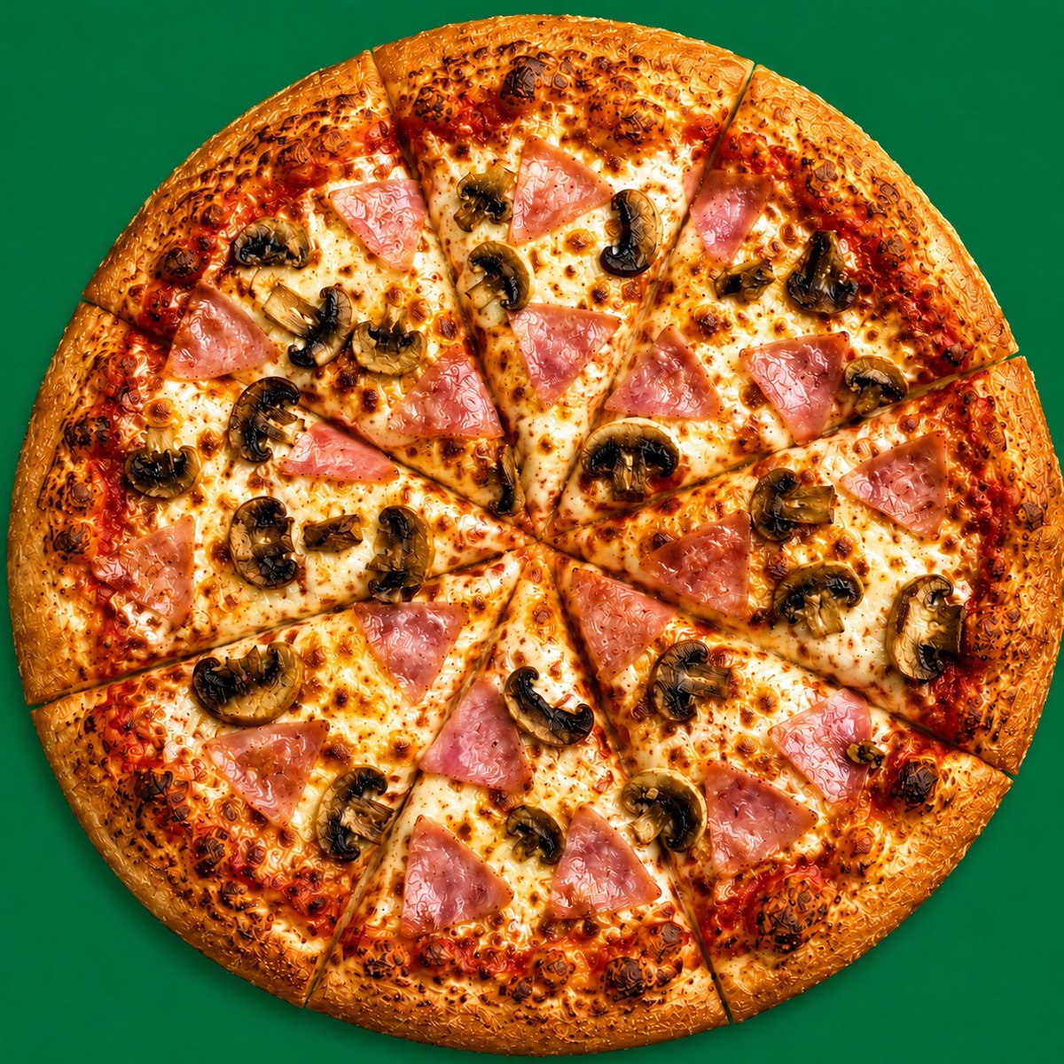 PIZZA JUMBO DE JAMON CON CHAMPIÑONES