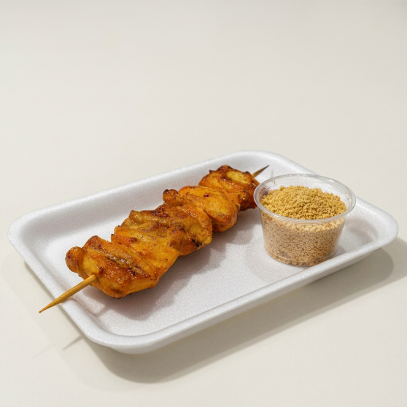 File frango suculento, grelhado e servido com farofa crocante.